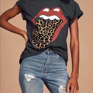 Daydreamer Rolling Stones Leopard T-shirt
